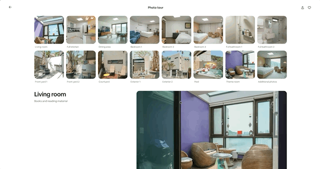 A shared element transition on Airbnb's website
