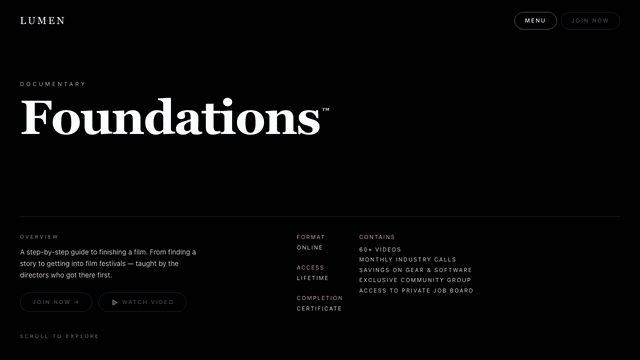 Film transition: A runtime scene with live video and several springs.