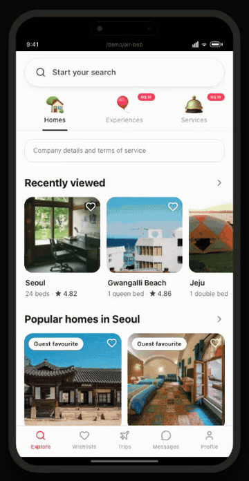 Zoom transition: The whole detail page unfolds from its image.