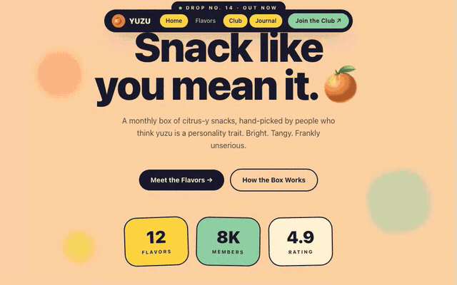 A playful page zooms and rotates into a colorful destination.